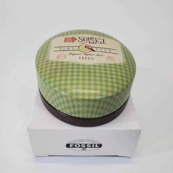 * Fossil .925 Sterling Silver & CZ  6.5" link Bracelet in tin Gift box new $115 - Picture 2 of 4